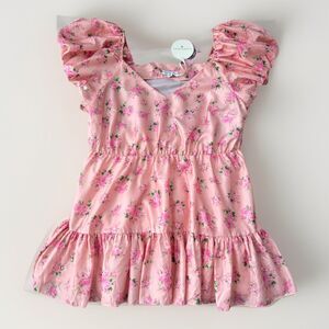 LoveShackFancy Target Cecile Puff Sleeve Dress Pink Melon Floral Size 18W New